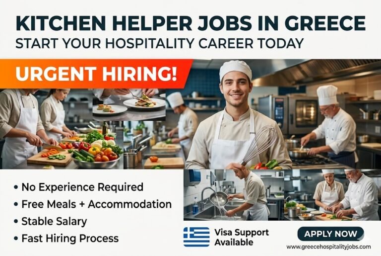 Kitchen Helper Jobs in Greece 2026 (€850–1,800 Salary + Work Visa) – EU Hospitality Hiring