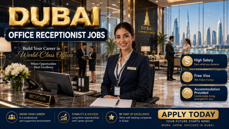 Office Receptionist Jobs in Dubai 2026 (AED 3,000–5,000 Salary + Visa Support) – Freshers Can Apply