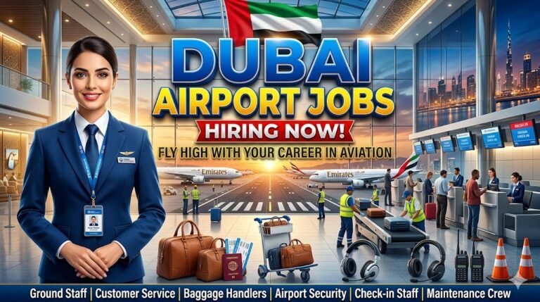 Airport Jobs in Dubai 2026 (AED 2,000–6,000 Salary + Visa Assistance) – Ground, Service & Support Hiring
