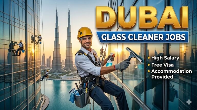 Glass Cleaner Jobs in Dubai 2026 (AED 1,500–3,500 Salary + Visa Assistance) – High-Rise Cleaning Hiring