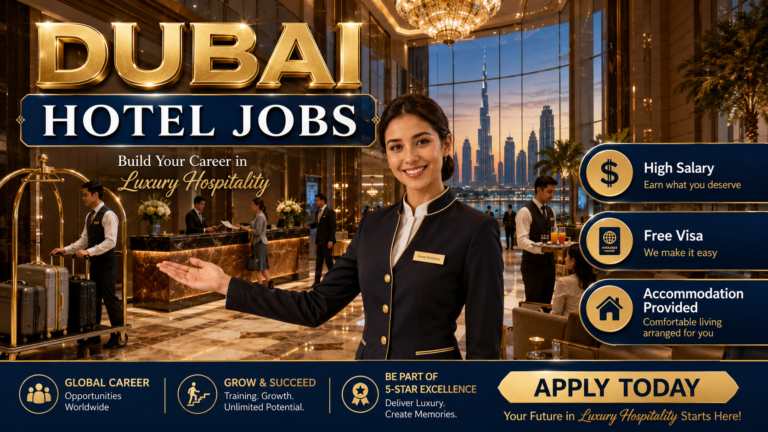 Hotel Jobs in Dubai 2026 (AED 2,800–5,000 Salary + Accommodation) – Apply for Multiple Roles