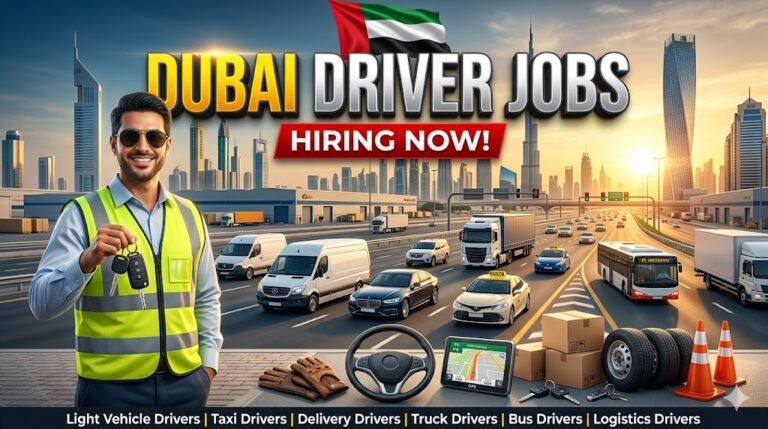 Driver Jobs in Dubai 2026 (AED 2,000–5,500 Salary + Visa Assistance) – Light, Heavy & Delivery Hiring