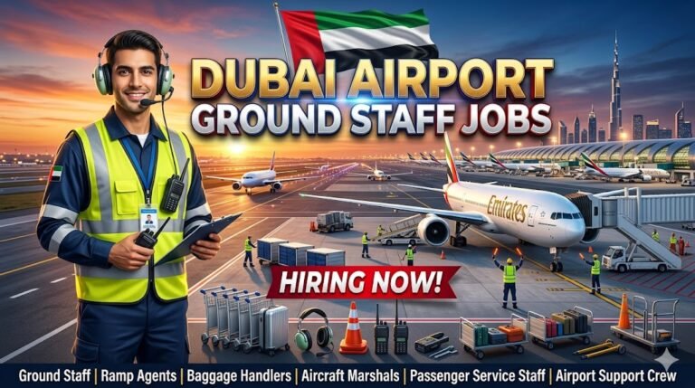 Airport Ground Staff Jobs in Dubai 2026 (AED 2,500–6,000 Salary + Visa Assistance) – Ramp & Passenger Service