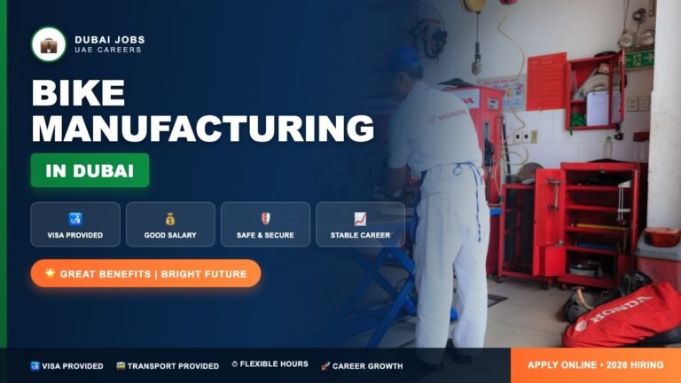 Bike Manufacturing Jobs in Dubai 2026 (AED 3,000–7,000 Salary + Visa Provided) – Hiring Now
