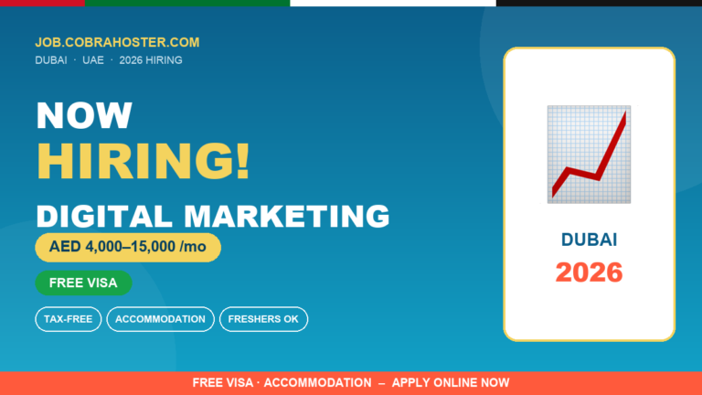 Digital Marketing Jobs in Dubai 2026 (AED 4,000–15,000 Salary + Free Visa) – Hiring Marketing Professionals