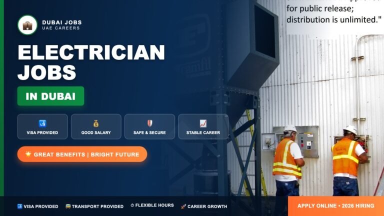 Electrician Jobs in Dubai 2026 (AED 3,000–8,000 Salary + Visa Provided) – Hiring Skilled Electricians Now