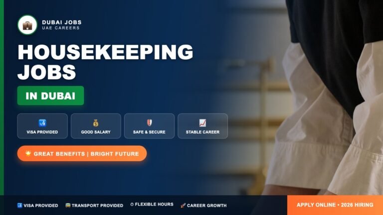Housekeeping Jobs in Dubai 2026 (AED 2,000–5,000 Salary + Accommodation Provided) – Hiring Housekeeping Staff Now