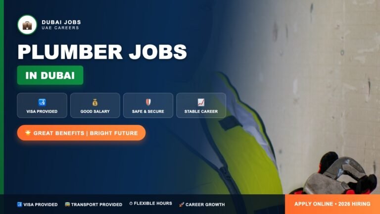 Plumbing Jobs in Dubai 2026 (AED 3,000–7,500 Salary + Visa Provided) – Hiring Plumbers Now
